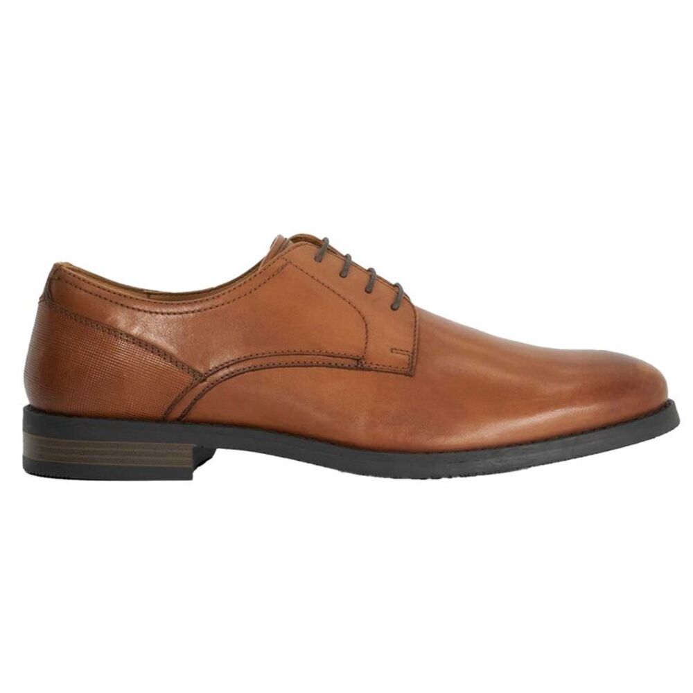 Dune London Mens Soreen Leather Lace Up Oxford Shoes / Tan